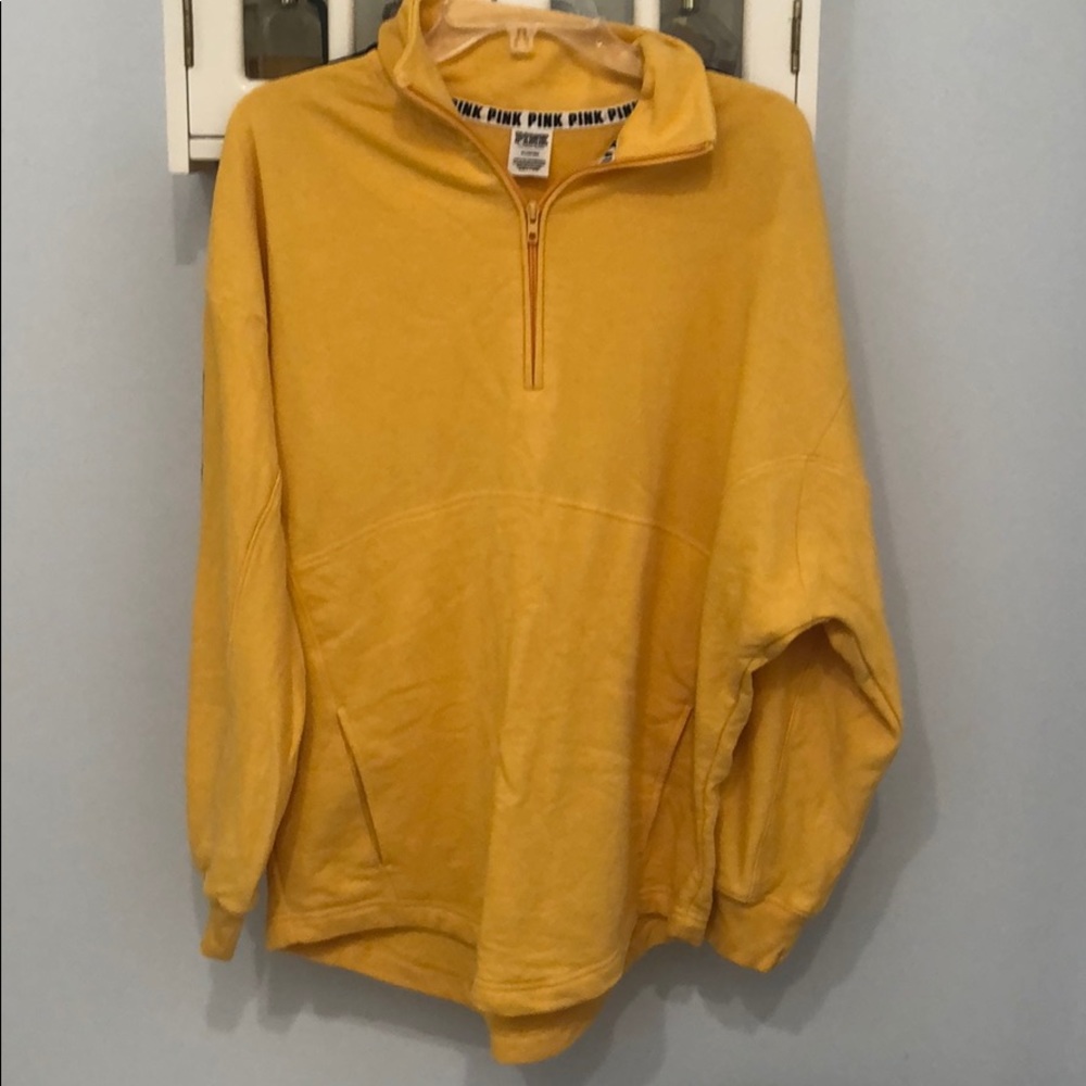Pink Victoria’s Secret Yellow Half Zip